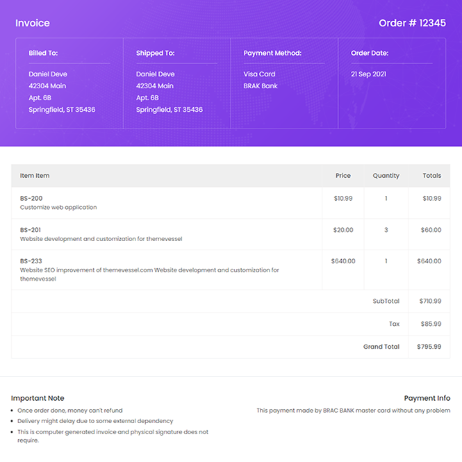 Invo invoice generator template